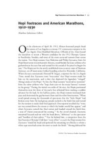 Hopi Footraces and American Marathons |  Hopi Footraces and American Marathons, 1912–1930 Matthew Sakiestewa Gilbert
