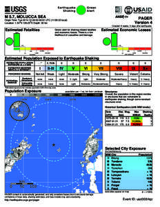 Green Alert Earthquake Shaking M 5.7, MOLUCCA SEA