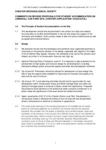 CAS_PlanConsult13_LinenhallStudentAccommodation_PC_SupplementaryComments_V01_11CHESTER ARCHAEOLOGICAL SOCIETY COMMENTS ON REVISED PROPOSALS FOR STUDENT ACCOMMODATION ON LINENHALL CAR PARK SITE, CHESTER (APPLICATI