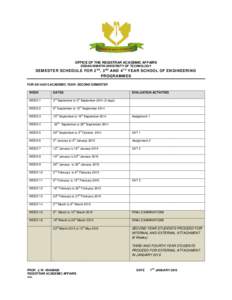 Academic term / Calendars