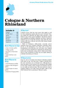 ©Lonely Planet Publications Pty Ltd  Cologne & Northern Rhineland Cologne.........................466 The Rhineland478