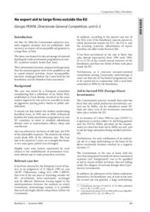 Competition Policy Newsletter  STATE AID No export aid to large firms outside the EU Giorgio PERINI, Directorate-General Competition, unit G-3