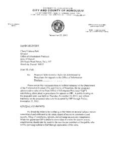 DEPARTMENT OF THE CORPORAHON COUNSEL  CITY AND COUNTY OF HONOLULU 530 SOUTH KING STREET, ROOM 110 HONOLULU, HAWAII[removed]PHONE: ([removed]