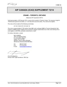 AIP Canada (ICAO) Supplements