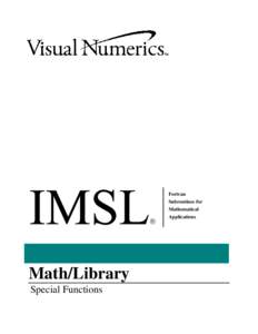 Array programming languages / IMSL Numerical Libraries / Numerical software / Mathematical software / Fortran / C standard library / Ch / Computing / Software engineering / Computer programming