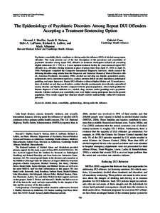 Alcohol abuse / Psychopathology / Drug addiction / National Comorbidity Survey / Comorbidity / Drunk drivers / Substance abuse / Panic disorder / Mental disorder / Psychiatry / Abnormal psychology / Anxiety disorders