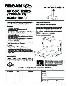 SPECIFICATION SHEET  RM53000 SERIES ) ( RANGE HOOD