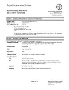 Bayer Environmental Science Material Safety Data Sheet MSDS Number: [removed]MSDS Version 2.0 Revision Date: [removed]