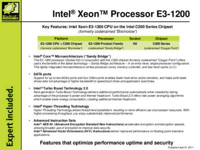 Guide to the Intel Xeon Processor 3400 Series (codenamed 