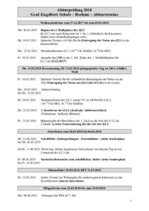 Abiturprüfung 2018 Graf–Engelbert–Schule – Bochum – Abiturtermine Weihnachtsferien vombis zumMoMi