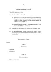 L.R.O[removed]OBJECTS AND REASONS This Bill makes provision