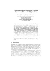 Image processing / Correspondence problem / Visual perception / Video tracking / Abstraction / Feature / Optical flow / Object recognition / Computer vision / Imaging / Vision