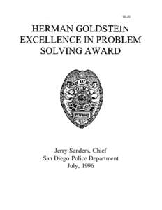 Jerry Sanders, Chief San Diego Police Department July, 1996