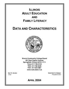 ILLINOIS ADULT EDUCATION AND FAMILY LITERACY  DATA AND CHARACTERISTICS