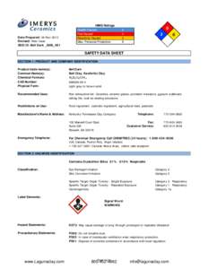 Bell Dark Ball Clay Material Safety Data Sheet