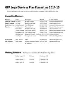 14-15 Committee Rosters Schedules