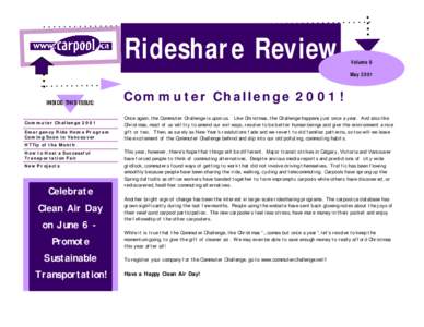 Rideshare Review  Volume 8 May[removed]INSIDE THIS ISSUE:
