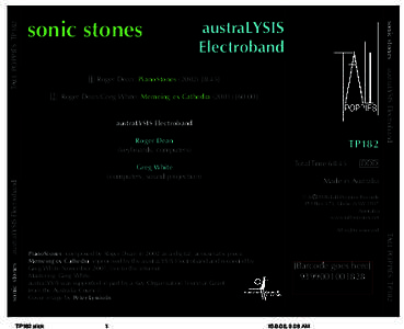 œ1å Roger Dean: PianoStones:45] œ2å Roger Dean/Greg White: Memeing ex Cathedra:00] austraLYSIS Electroband sonic stones