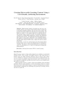 Creating Discoverable Learning Content Using a User-Friendly Authoring Environment Ben De Meester1 , Hajar Ghaem Sigarchian1 , Tom De Nies1 , Anastasia Dimou1 , Wesley De Neve1,2 , Erik Mannens1 , and Rik Van de Walle1 1