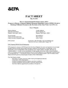 Fact Sheet for Draft National Pollutant Discharge Elimination System Permit for the City of Wapato Washington