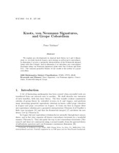 Topology / Knot theory / Geometric topology / Knot invariants / 3-manifolds / Surgery theory / Tim Cochran / Finite type invariant / Knot complement / Capped grope / Arf invariant / Cobordism