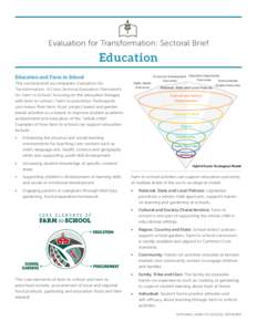 Evaluation for Transformation: Sectoral Brief  Education Education and Farm to School This sectoral brief accompanies Evaluation for Transformation: A Cross Sectoral Evaluation Framework