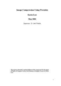 Image Compression Using Wavelets Karen Lees May 2002