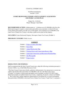 COASTAL CONSERVANCY Staff Recommendation October 3, 2013 CEMEX REDWOODS CONSERVATION EASEMENT ACQUISITION AND PUBLIC ACCESS PLAN Project No[removed]