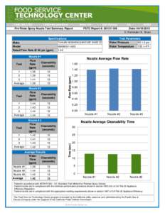 [removed]12949 Alcosta Blvd Pre Rinse Spray Nozzle Test Summary Report Suite 101 San Ramon