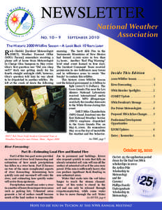NEWSLETTER No. 10 – 9 National Weather Association September 2010