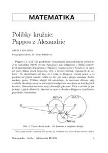 MATEMATIKA Polibky kružnic: Pappos z Alexandrie PAVEL LEISCHNER Pedagogická fakulta JU, České Budějovice
