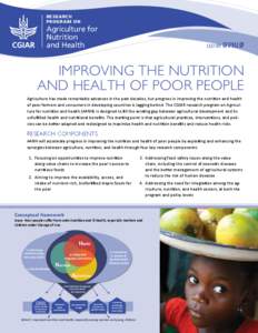 Food science / Agriculture / Nutrition / Self-care / CGIAR / Malnutrition / International Food Policy Research Institute / Food policy / Leveraging Agriculture for Improving Nutrition and Health / Food politics / Health / Food and drink