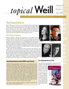 topical Weill  Volume 26 Number 2 Fall 2008