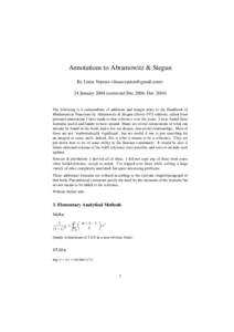 Annotations to Abramowitz & Stegun By Linas Vepstas <linasvepstas@gmail.com> 24 January 2004 (corrected Dec 2004, Dec 2010) The following is a compendium of additions and margin notes to the Handbook of Mathematical Func