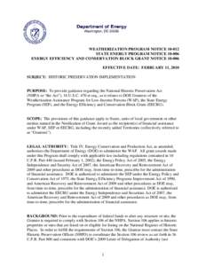 State Historic Preservation Office / Advisory Council on Historic Preservation / Archaeology / National Historic Preservation Act / The Doe Fund / United States Department of Energy / Weatherization / United States / Historic preservation / National Register of Historic Places / Architecture