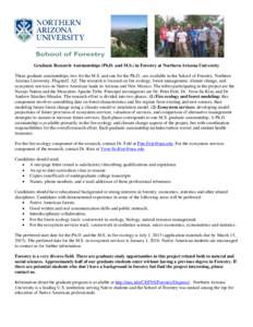 GRADUATE RESEARCH ASSISTANTSHIP IN FOREST ECOLOGY/POST-WILFIRE RESTORATION AT NORTHERN ARIZONA UNIVERSITY