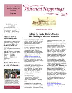 Casterton and District Historical Society Inc Newsletter Historical Happenings