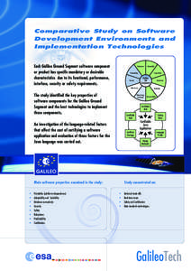 Comparative Study on Software Development Environments and Implementation Technologies Each Galileo Ground Segment software component or product has specific mandatory or desirable