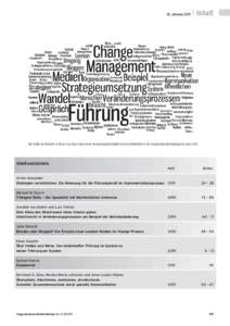 28. Jahrgang 2009  | Inhalt Die Größe der Begriffe in dieser Tag Cloud zeigt deren Verwendungshäufigkeit in den Artikeltiteln in der OrganisationsEntwicklung im Jahr 2009.