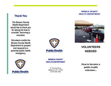 SENECA COUNTY HEALTH DEPARTMENT Thank You The Seneca County Health Department