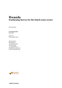 Rwanda  Positioning Survey for the Dutch water sector Aidenvironment