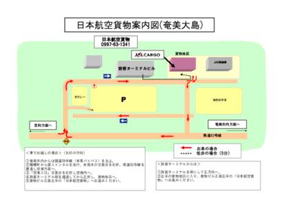 日本航空貨物案内図(奄美大島) 日本航空貨物 [removed] 貨物地区 JAC格納庫