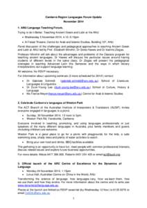 Multilingualism / Language education / Geography of Oceania / Academia / Geography of Australia / Association of Pacific Rim Universities / Australian National University / Canberra