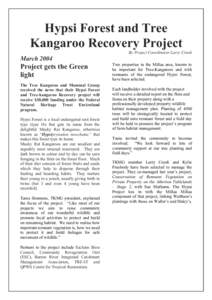 Hypsi Forest and Tree Kangaroo Recovery Project By Project Coordinator Larry Crook March 2004