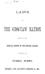 Laws of the Choctaw Nation