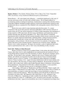 Biochemistry / Integral membrane proteins / Efraim Racker / Oxidative phosphorylation / ATP synthase / Chemiosmosis / Bioenergetics / Pentose phosphate pathway / Adenosine triphosphate / Biology / Chemistry / Cellular respiration