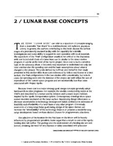 2 / LUNAR BASE CONCEPTS  T