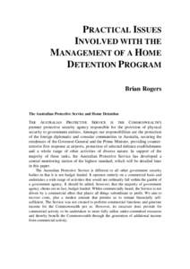 Practical issues involved with the management of a home detention program