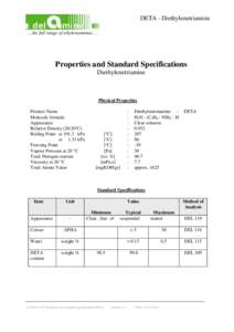 DETA - Diethylenetriamine …the full range of ethyleneamines… Properties and Standard Specifications Diethylenetriamine