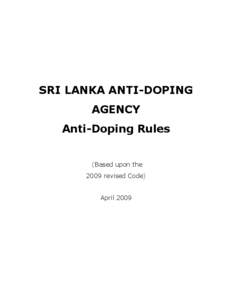 SRI LANKA ANTI-DOPING AGENCY Anti-Doping Rules